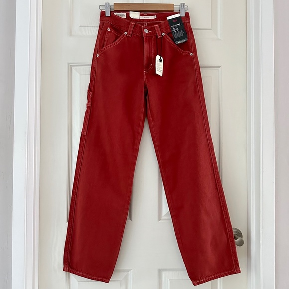 Levi’s Dad Utility Jeans in Red Size 23 X 30 - Picture 2 of 16